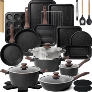 Kikcoin Pots and Pans Set Non Stick